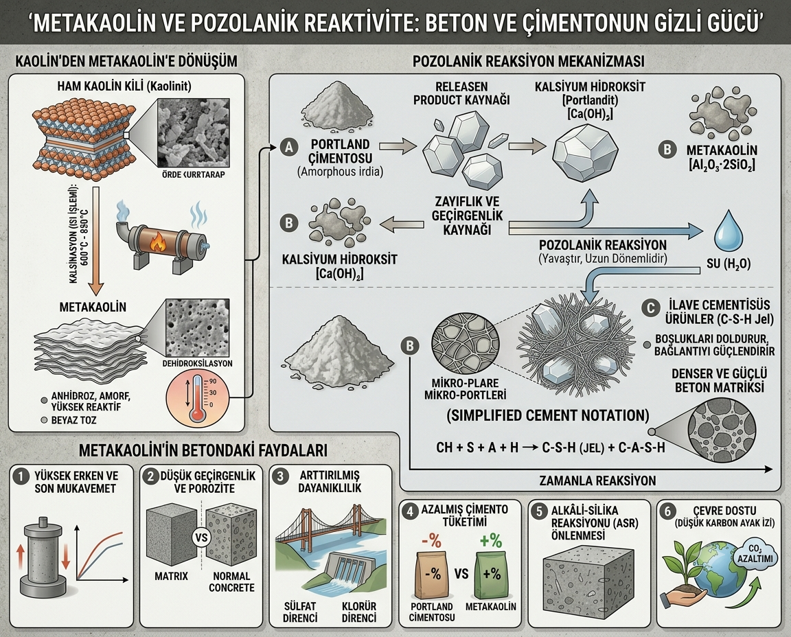 Metakaolin yüksek reaktif puzolan üretimi