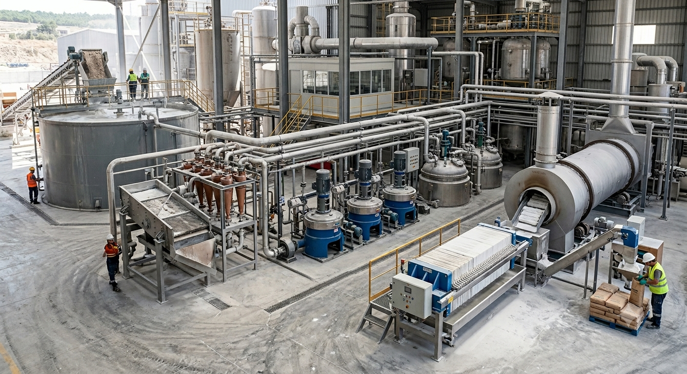 Rafine yıkanmış kaolin üretimi
